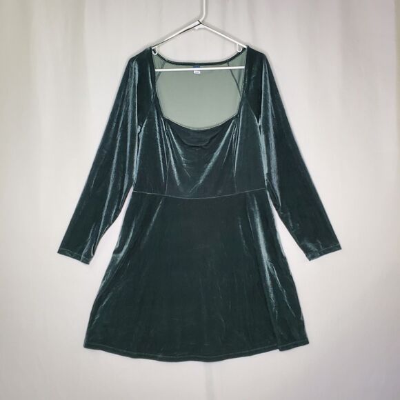 Old Navy Velvet Dress XL Empire Square Neck Mini - Picture 1 of 9
